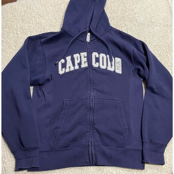 Cuffy's Men's Size Medium Cape Cod Hooded Full Zip Sweatshirt Blue - Picture 1 of 11